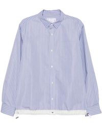 Sacai - Chemise Rayée À Lien De Resserrage - Lyst