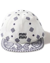 Miu Miu - Baseballkappe mit Paisley-Print - Lyst
