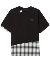 FIVE CM - Plaid-Panel T-Shirt - Lyst