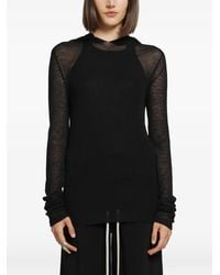 Rick Owens - Long-Sleeve Ribbed-Knit Cashmere T-Shirt - Lyst