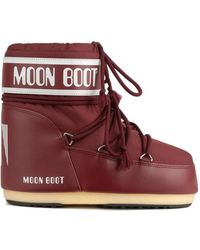Moon Boot - Icon Low Burgundy Nylon Boots - Lyst
