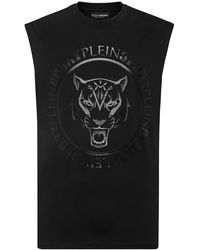 Philipp Plein - Logo-Print Cotton Tank Top - Lyst