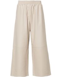 Arma - Leather Wide-leg Cropped Trousers - Lyst