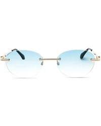 Palm Angels - Oval-Frame Rimless Sunglasses - Lyst