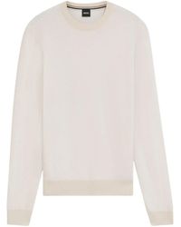 BOSS - Trui Met Visgraatpatroon - Lyst