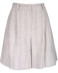 Antonelli - Pinstripe-Pattern Pleated Shorts - Lyst