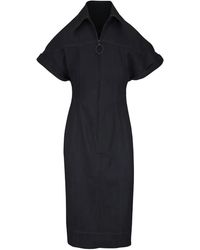 Akris Punto - Zip Short-Sleeve Midi Dress - Lyst