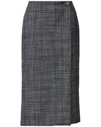 Fabiana Filippi - Jupe Portefeuille Mouline À Coupe Mi-Longue En Tweed - Lyst