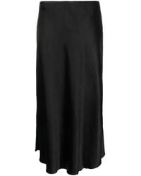 Vince - Satin-Finish Draped Midi Skirt - Lyst