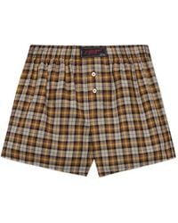 MSGM - Buttoned Checked Shorts - Lyst
