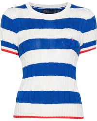 Polo Ralph Lauren - Striped Cable-Knit Top - Lyst