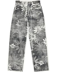MM6 by Maison Martin Margiela - Graphic-print Tapered-leg Trousers - Lyst