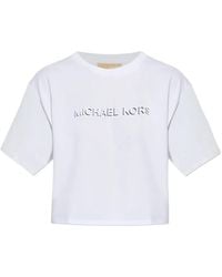 MICHAEL Michael Kors - T-Shirt Crop À Logo Embossé - Lyst