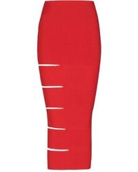 Balmain - Cut-Out Knitted Skirt - Lyst