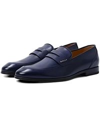 Bally - Logo-Plaque Leather Loafers - Lyst