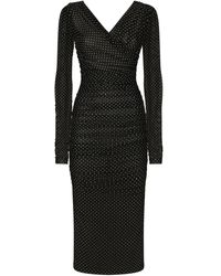 Dolce & Gabbana - Polka-Dot Tulle Calf-Length Dress - Lyst