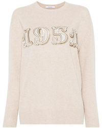 Max Mara - Sequined Embroidered Pullover - Lyst