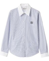 Miu Miu - Overhemd Met Geborduurd Logo - Lyst