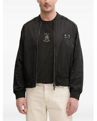 ARMANI EXCHANGE - Logo-Patch Bomber Jacket - Lyst