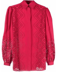 Alberta Ferretti - Embroidered Cotton-Blend Shirt - Lyst