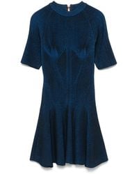 Balmain - Ribbed-Knit Mini Dress - Lyst