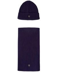 Joop! - Set Aus Beanie Und Schal Aus Geripptem Strick Mit Logo-Schild - Lyst