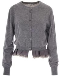 Liu Jo - Lace-Trim Ruffled Cardigan - Lyst