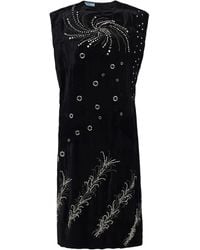 Prada - Ärmelloses Kleid Mit Stickerei - Lyst