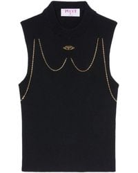 Emilio Pucci - Chain-embellished Rib-knit Top - Lyst