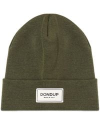 Dondup - Gestrickte Beanie mit Logo-Patch - Lyst