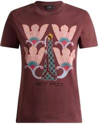 Etro - Floral-Print Graphic T-Shirt - Lyst
