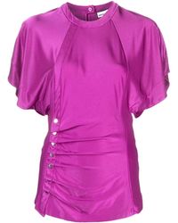 Rabanne - Ruched Satin-jersey Top - Lyst