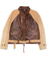 KHOKI - Pocketed Belted Leather Jacket - Lyst