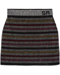 Sonia Rykiel - Rhinestone Striped Mini Skirt - Lyst