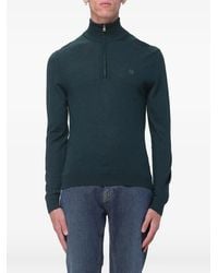 Etro - Quarter-Zip Embroidered-Logo Sweater - Lyst
