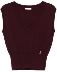 Patrizia Pepe - V-neck wool vest - Lyst