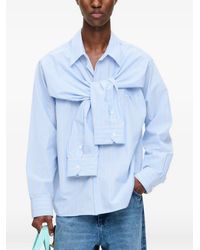 Charles Jeffrey - Stripe-Print Knotted-Detail Shirt - Lyst