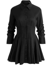 Alice + Olivia - Button-Down Jurk Met Korset-Stijl - Lyst