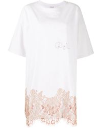 COOL T.M - Lace-Trimmed T-Shirt - Lyst