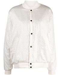 P.A.R.O.S.H. - Crystal-Embellished Button-Up Bomber Jacket - Lyst
