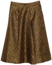 Prada - Jacquard-Midirock Mit Blumenmuster - Lyst
