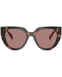 Prada - Tortoiseshell-Effect Cat-Eye Sunglasses - Lyst