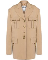 Moschino - Peak-Lapel Cotton-Blend Coat - Lyst