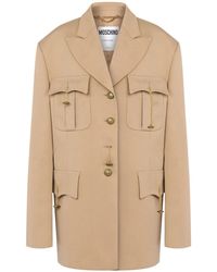 Moschino - Peak-Lapel Cotton-Blend Coat - Lyst