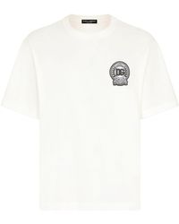 Dolce & Gabbana - Dg Logo-embroidered Cotton T-shirt - Lyst
