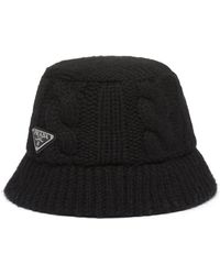 Prada - Triangle-logo Wool Bucket Hat - Lyst