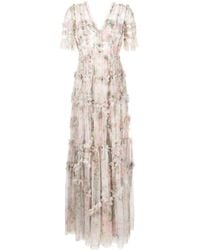 Needle & Thread - Rose Powder Floral-print Gown - Lyst