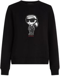 Karl Lagerfeld - Ikon Sweatshirt Mit Zeichnungs-Print - Lyst