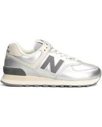 New Balance - 574 Lace-Up Leather Sneakers - Lyst
