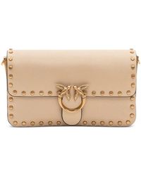 Pinko - Baby Love One Slouchy Stud-Embellished Shoulder Bag - Lyst